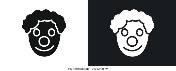 Clown head icon linear graphics set vector in black