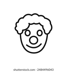 Clown head icon linear vector graphics sign