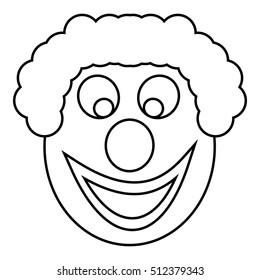 Clown head icon. Outline illustration of clown head vector icon for web design