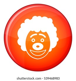 Clown head icon in red circle isolated on white background vector illustration