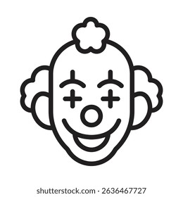 Clown head icon Thin line illustration