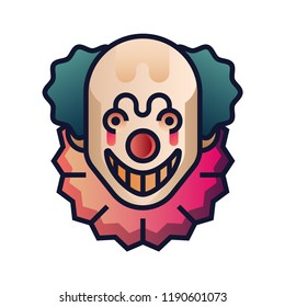 Clown head icon vector illustration in gradient design