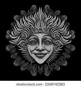 clown head illustration features exaggerated facial features and whimsical expressions, often used in circus or children's party themes	
