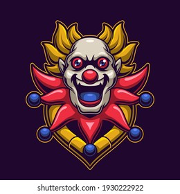 Clown Head Logo Gaming. Criminals Face Esports Twitch Avatar. Character Mascot Design