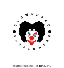 clown head logo icon design vector