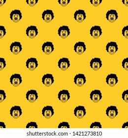 Clown head pattern seamless vector repeat geometric yellow for any design