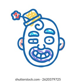 clown head show doodle icon sketch vector. clown head show sign. isolated symbol illustration