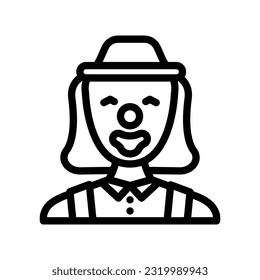 clown head show line icon vector. clown head show sign. isolated contour symbol black illustration