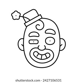 clown head show line icon vector. clown head show sign. isolated contour symbol black illustration