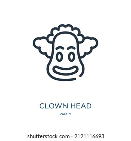 clown head thin line icon. smile, head linear icons from party concept isolated outline sign. Vector illustration symbol element for web design and apps.