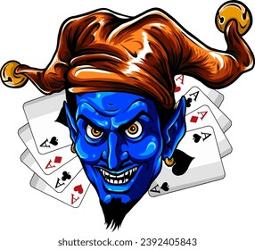 Clownkopf, Vektorgrafik auf weißem Hintergrund. Digitalzeichnen