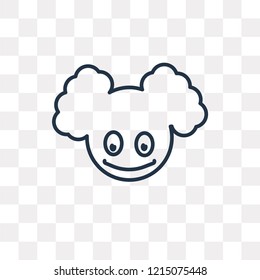 Clown Head vector outline icon isolated on transparent background, high quality linear Clown Head transparency concept can be used web and mobile