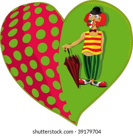 clown and a heart