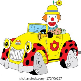 Clown With His Car 