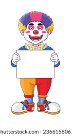 Clown Holding a Blank Sign