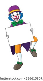 Clown Holding Empty Copy Space