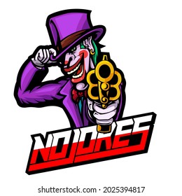 Clown Holding Gun Mascot Logo Vector File