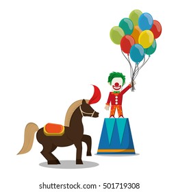 Clown and horse of carnival design