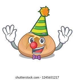 Clown hot cross buns isolated on mascot