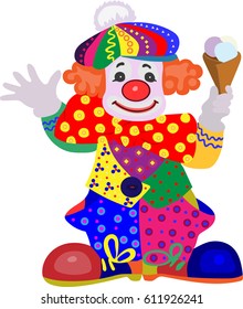 Clown with ice cream