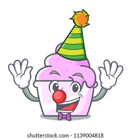 Clown ice cream paper cup mascot cartoon