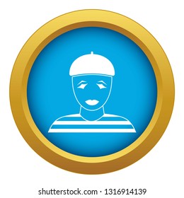 Clown icon blue vector isolated on white background for any design