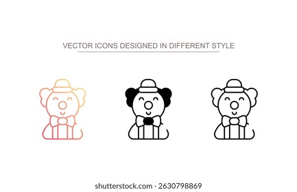 Clown icon design with white background stock illustration