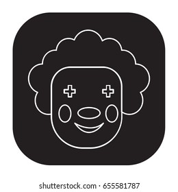 clown icon flat black