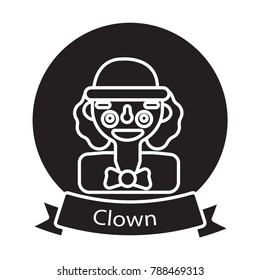 clown icon flat black