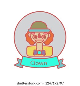 clown icon flat colors