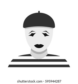 Clown icon in flat style isolated on white background vector illustration