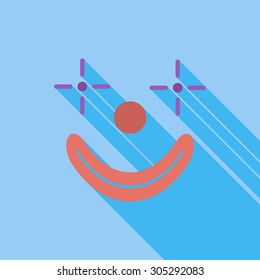 Clown icon. Flat vector related icon with long shadow for web and mobile applications. It can be used as - logo, pictogram, icon, infographic element. Vector Illustration.