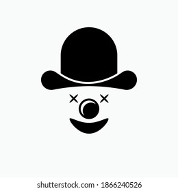 Clown Icon. Funny Character Symbol - Vector Logo Template.