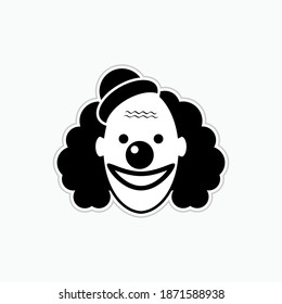 Clown Icon. Funny Character Symbol - Vector Logo Template.