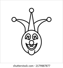clown icon. high quality line clown icon. from birthday party collection vector clown symbol on white background. use for web and mobile. eps 10