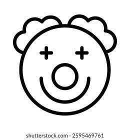 Clown icon illustration in line style. Perfect for website mobile app presentation. Suitable for any user interface and user experience