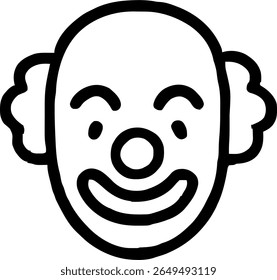 Clown icon illustration outline stroke minimalist black line	