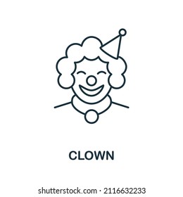 Clown icon. Line element from party icon collection. Linear Clown icon sign for web design, infographics and more.