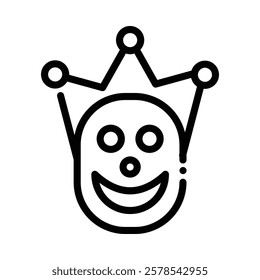 Clown Icon in Line Style