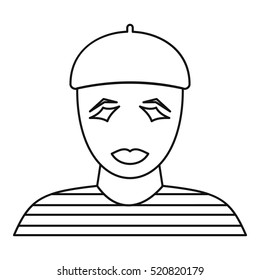 Clown icon. Outline illustration of clown vector icon for web