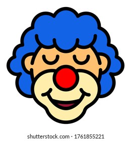 Clown icon. Outline clown vector icon for web design isolated on white background
