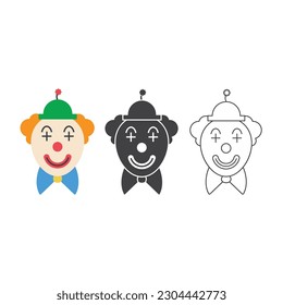 Clown Icon Set Vector Design.