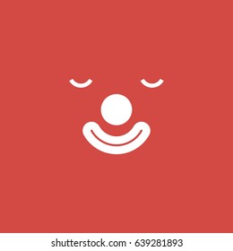 clown icon. sign design. red background