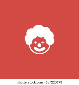clown icon. sign design. red background