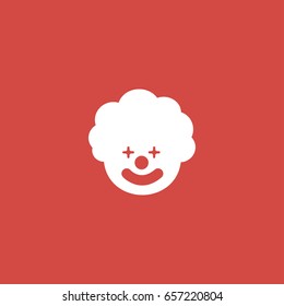 clown icon. sign design. red background
