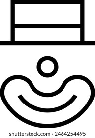 clown icon. Thin linear style design isolated on white background