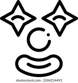 clown icon. Thin Linear Style Design Isolated On White Background