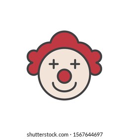 clown icon vector filled outline style