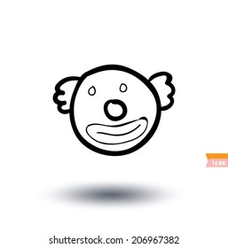 Clown icon, Vector illustration