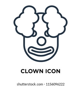 Clown icon vector isolated on white background, Clown transparent sign , thin symbols or lined elements in outline style